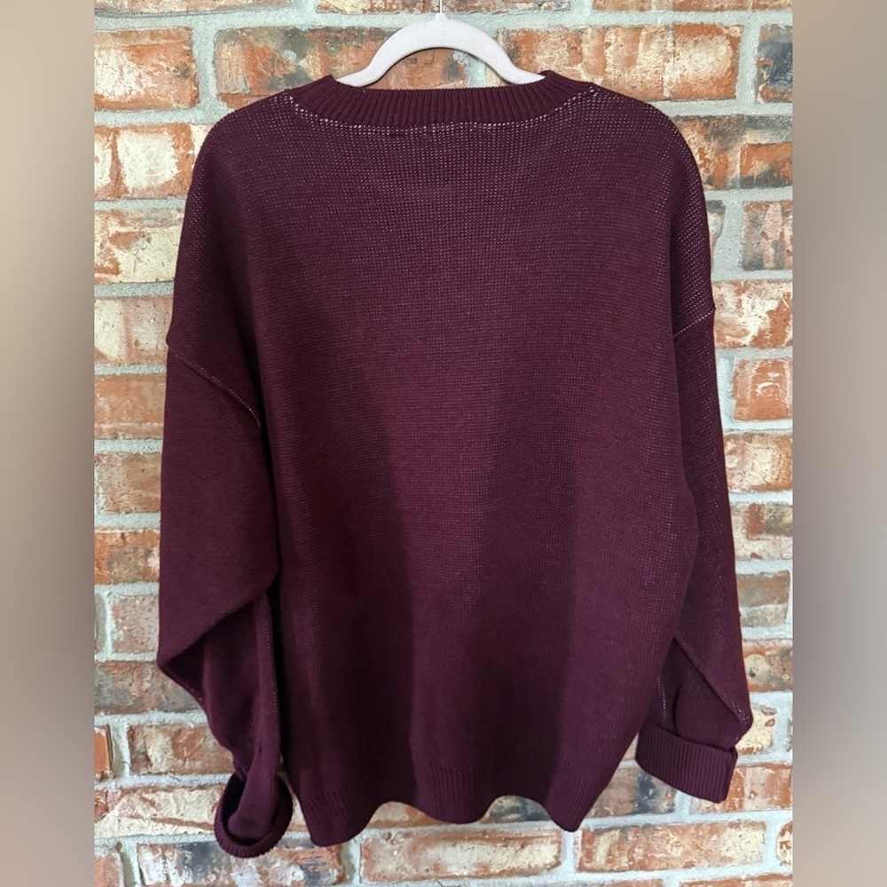 Topshop Maroon 'Choose Happy' Sweater - Picture 3 of 9